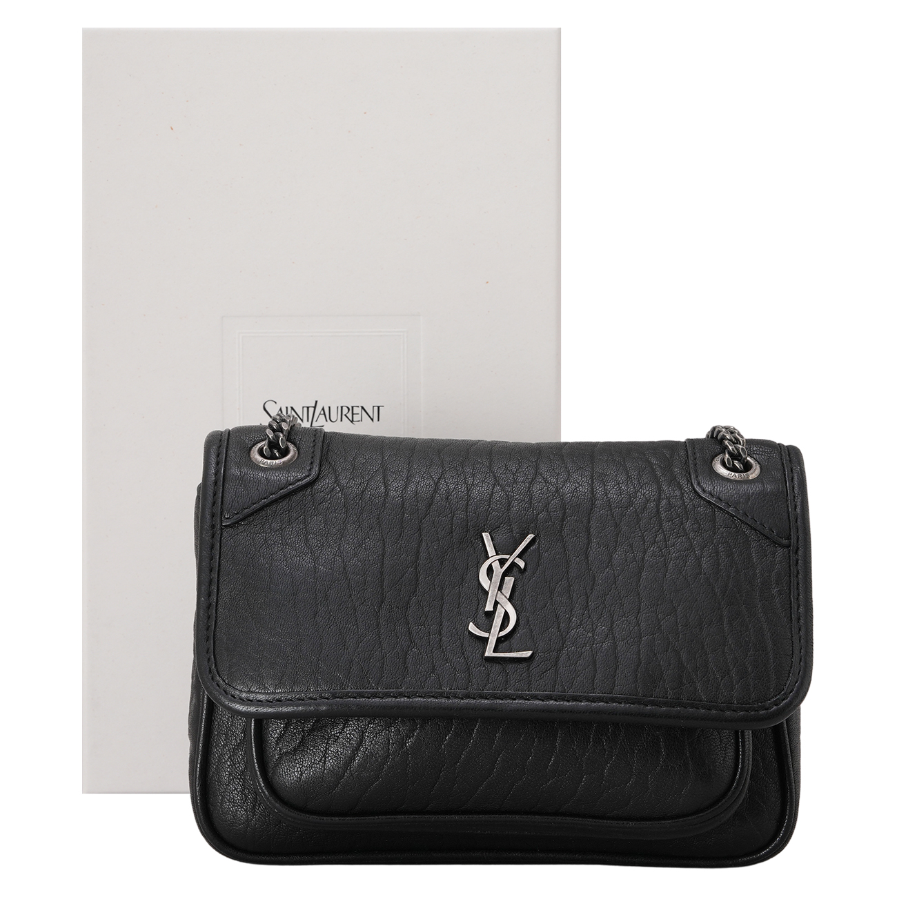 YVES SAINT LAURENT(USED)생로랑 828736 램스킨 니키 미니 숄더백